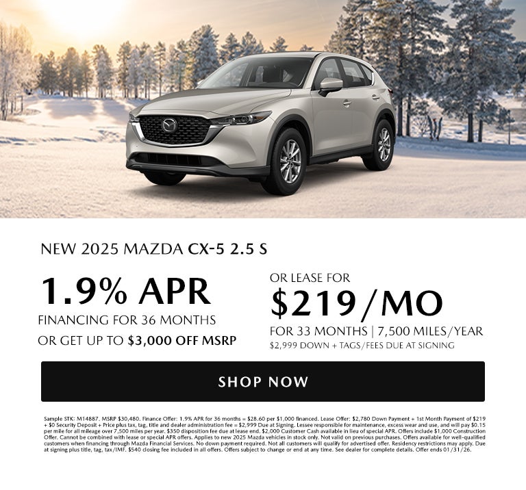 New 2025 Mazda CX-5 2.5 S